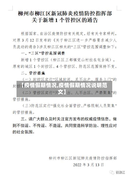 【疫情假期情况,疫情假期情况说明范文】