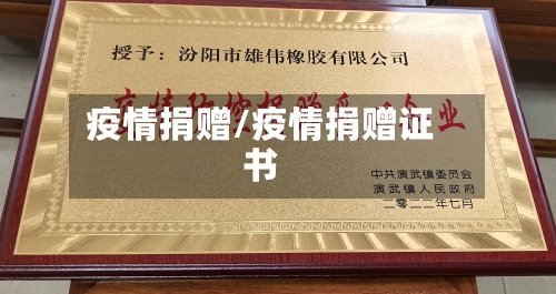 疫情捐赠/疫情捐赠证书
