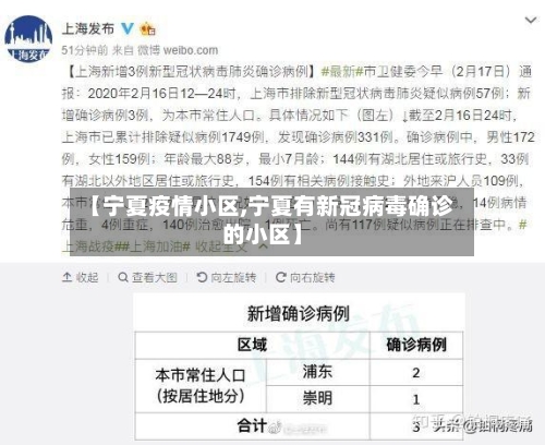 【宁夏疫情小区,宁夏有新冠病毒确诊的小区】
